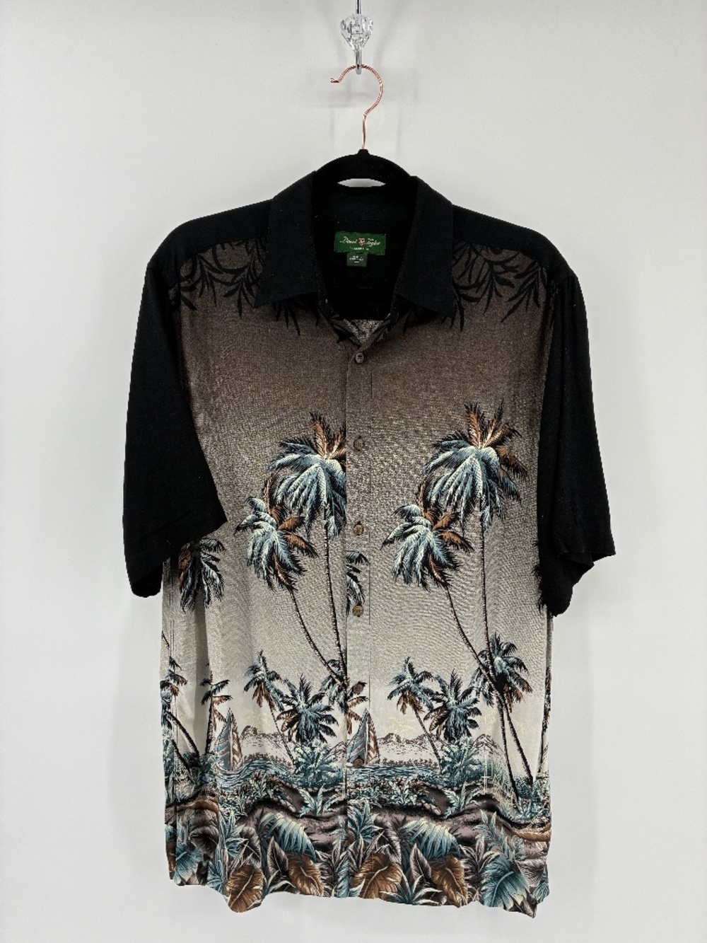 David Taylor Tropical Black and Gray Men's Shirt